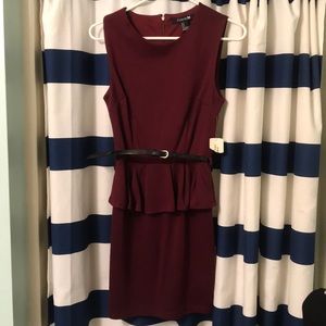 Knee length wine colored dress